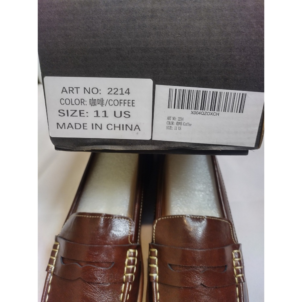 Coffee Brown Penny Loafers Women Size 11 Slip On Moc Toe Shoes 2214